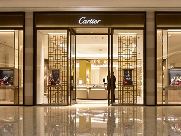 公海贵宾会金属卡地亚(Cartier)的简约不锈钢屏风定制案例